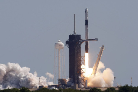 Axiom's four-man team lifts off, riding atop a  SpaceX Falcon 9 rocket, in the first private astronaut mission to the International Space Station, from Kennedy Space Center in Cape canaveral, Florida, U.S. April 8, 2022. 