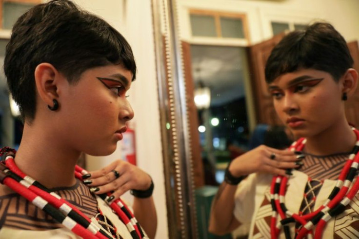 The indigenous fashion exhibition is a first for Brazil