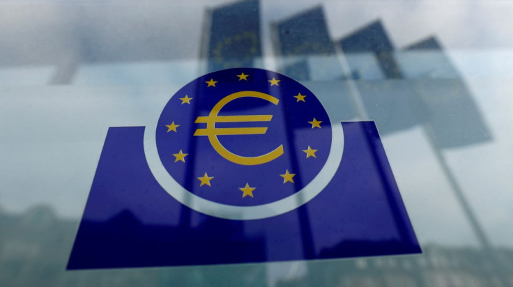 The European Central Bank (ECB) logo in Frankfurt, Germany, January 23, 2020. 