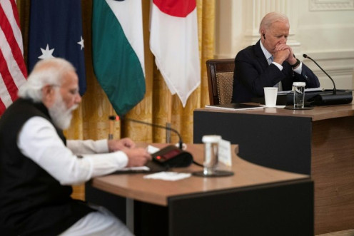 US President Joe Biden, pictured (right) with India Prime Minister Narendra Modi, is warning that any country that helps Russia to circumvent international sanctions will suffer "consequences"Â 