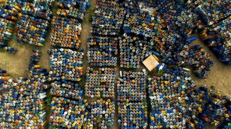 The tanks were stored at the site by a state gas firm that exchanged old or damaged cylinders free of charge for new ones