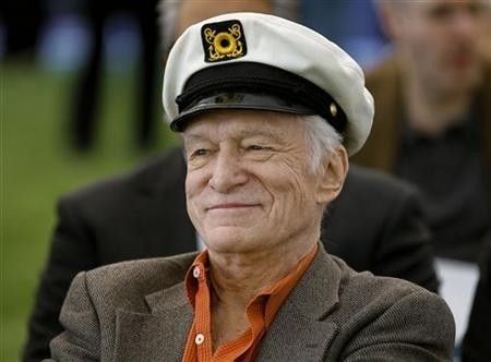 Playboy Magazine founder Hugh Hefner smiles at the news conference for the upcoming Playboy Jazz Festival, at the Playboy Mansion in Los Angeles, California February 10, 2011.