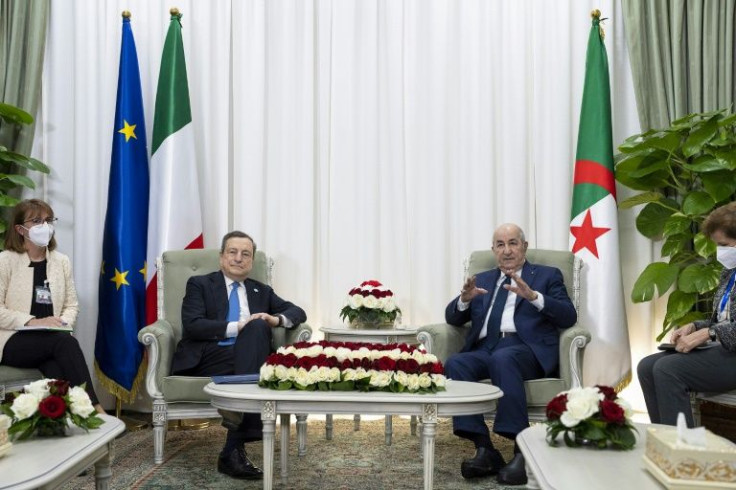 The Italian premier arrived in Algeria on Monday, where he met the Algerian president and struck a gas deal, amid stepped up efforts to reduce Rome's heavy reliance on Russian imports