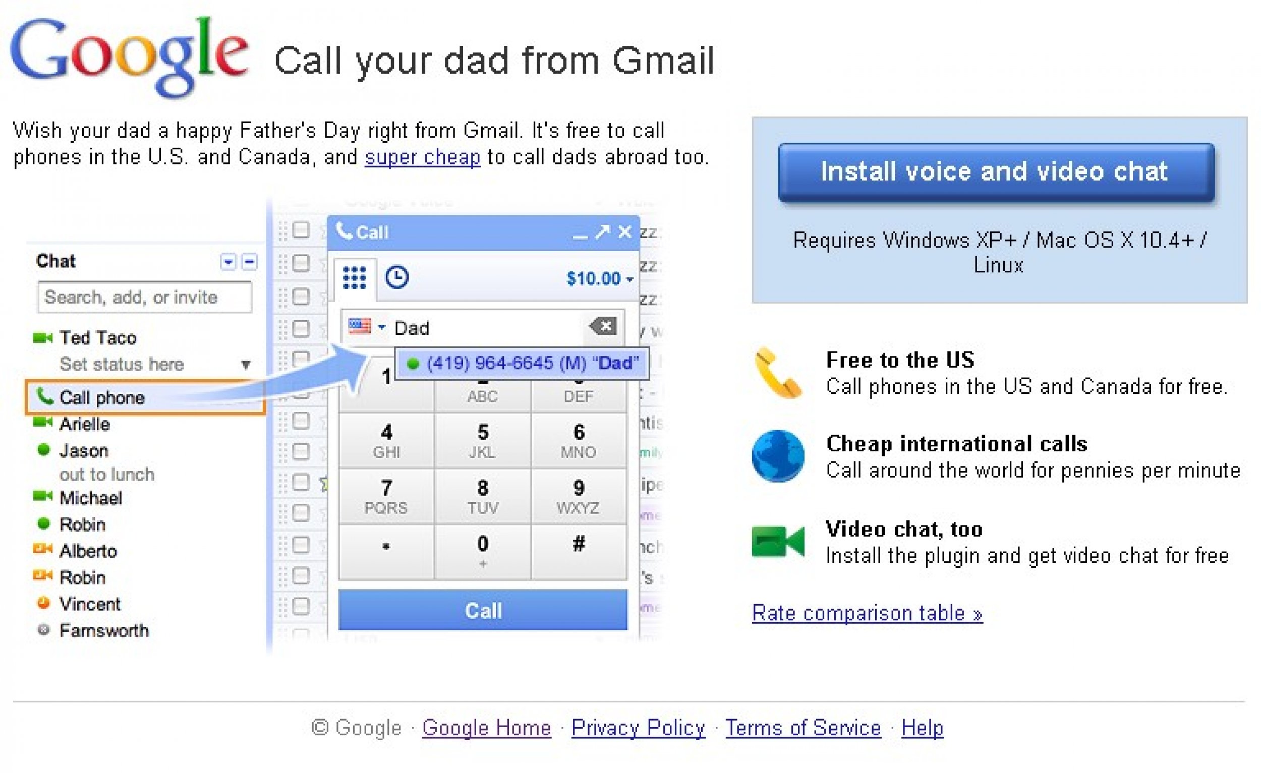 Father’s Day Google Doodle encourages calling dad via Gmail