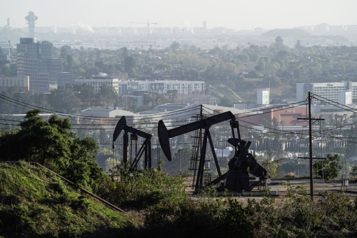 Active pumpjacks from oil wells are pictured at the Inglewood Oil Field, the largest urban oil field in the United States, from the Baldwin Hills Scenic Overlook in Culver City, California, U.S., March 10, 2022. Picture taken March 10, 2022. 