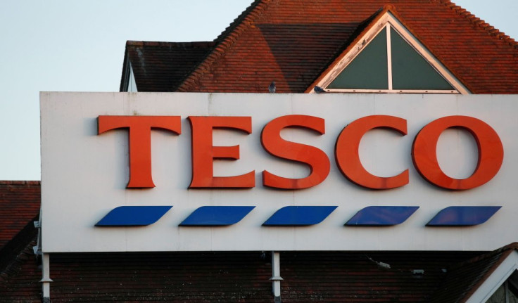 General view of a Tesco Extra store sign in Bletchley, in Milton Keynes, Britain, January 5, 2022. 