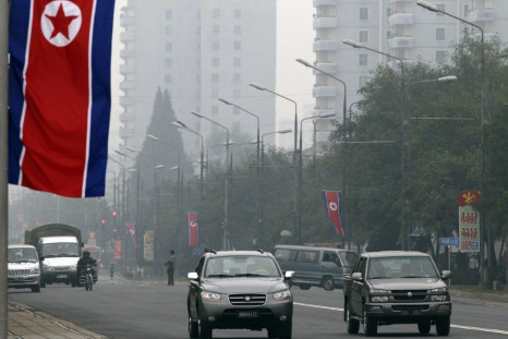 Cars are seen on a street in the North Korean capital of Pyongyang