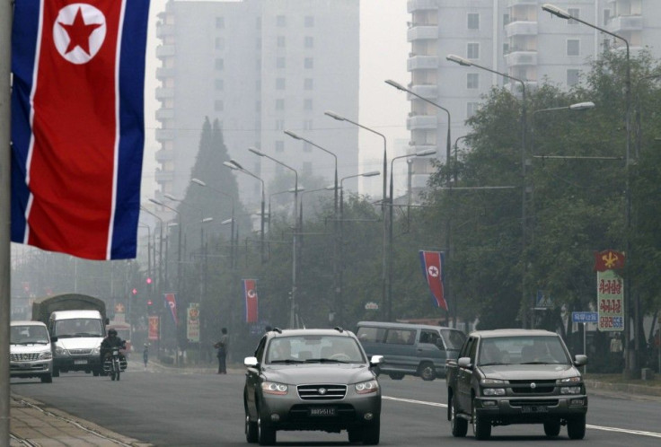 Cars are seen on a street in the North Korean capital of Pyongyang