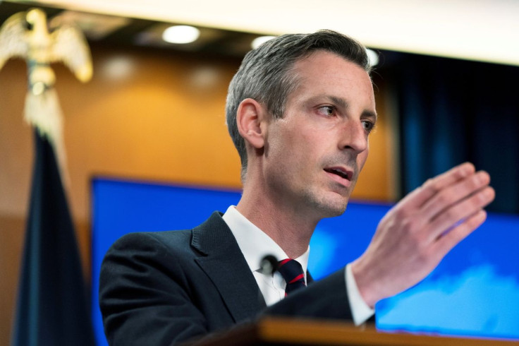 U.S. State Department spokesperson Ned Price speaks during a news conference in Washington, U.S. March 10, 2022. Manuel Balce Ceneta/Pool via 