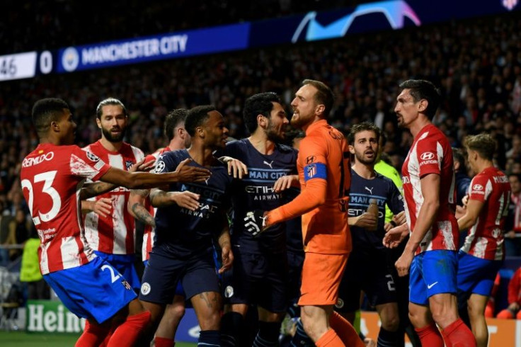 Tempers flared in the final minutes of the second leg between Atletico and Manchester City