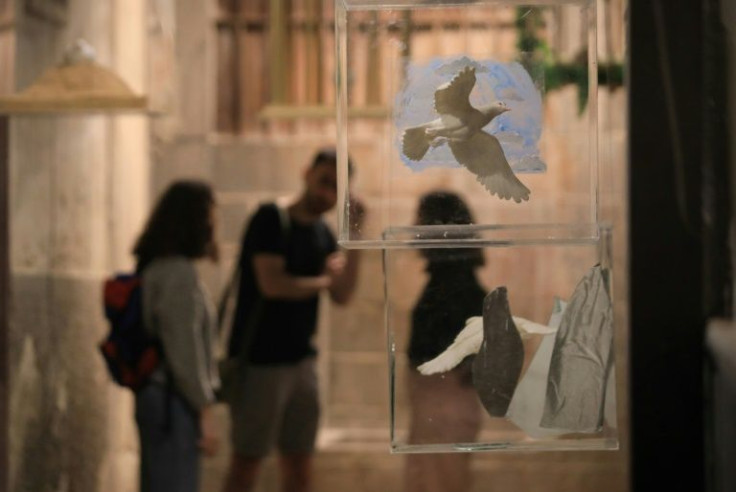 The exhibition in the Old City of Damascus is curated by 16 students, and "sadness is the common factor" among the works, Ali said