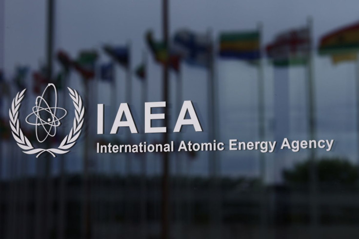 The logo of the International Atomic Energy Agency (IAEA) is seen at the IAEA headquarters, amid the coronavirus disease (COVID-19) pandemic, in Vienna, Austria May 24, 2021. 