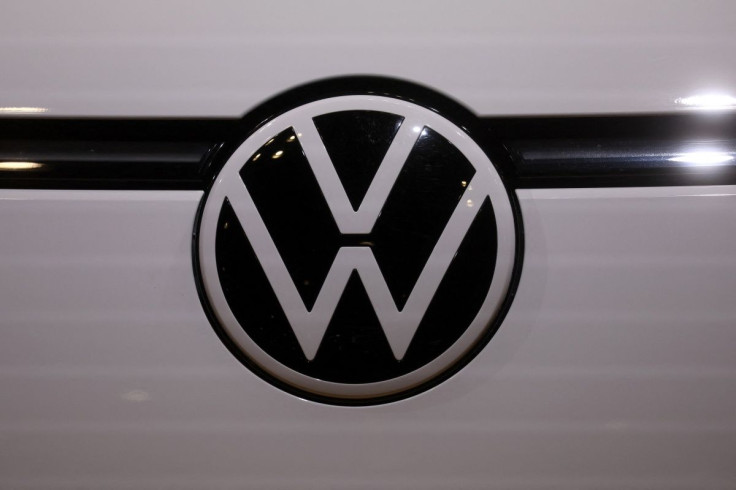 Volkswagen logo is pictured at the 2022 New York International Auto Show, in Manhattan, New York City, U.S., April 13, 2022. 