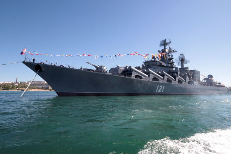 Russian missile cruiser Moskva is moored in the Ukrainian Black Sea port of Sevastopol, Ukraine May 10, 2013. 