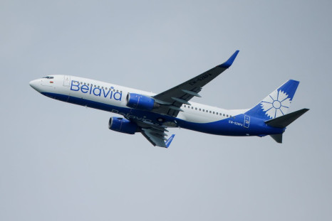 A Boeing 737-800 plane of Belarusian state carrier Belavia takes off at the Domodedovo Airport outside Moscow, Russia May 28, 2021.  