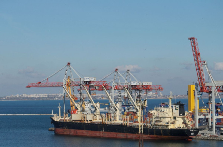 A cargo ship is docked in the Black sea port of Odessa, Ukraine, November 4, 2016.