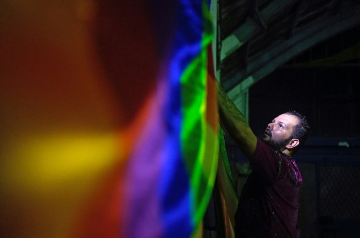 The rainbow flag adorns the rehearsals of the Bangay samba group