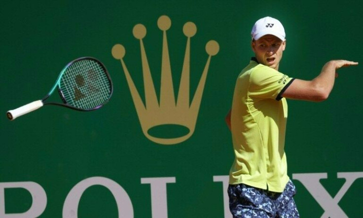 Frustrated: Polish 11th seed Hubert Hurkacz had served for the match before losing to Bulgaria's Grigor Dimitrov in Monte Carlo