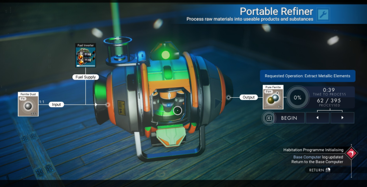 A Portable Refiner in No Man's Sky