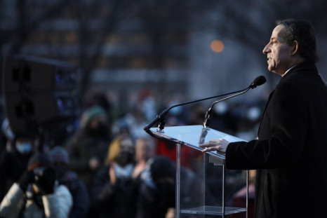 U.S. Representative Jamie Raskin (D-MD) speaks during a candlelight vigil on the National Mall in observance of the first anniversary of the January 6, 2021 attack on the Capitol by supporters of former President Donald Trump, on Capitol Hill in Washingto