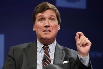 In his new series, Fox News host Tucker Carlson (pictured March 2019) worries about 'the total collapse of testosterone levels in American men'