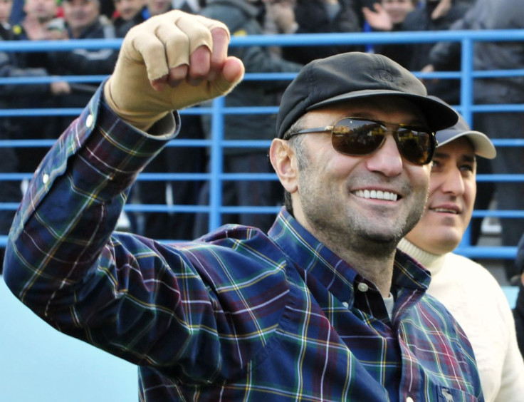 Dagestani born tycoon Suleiman Kerimov watches a soccer match between Anzhi and CSKA in Makhachkala December 2, 2012.