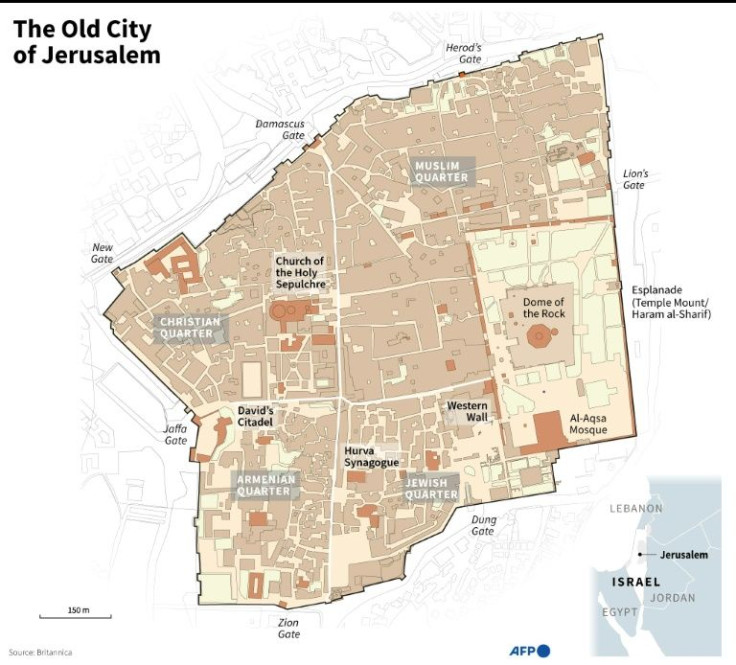 Map of the Old City of Jerusalem