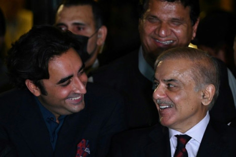 Pakistan Prime Minister  Shehbaz Sharif (right) with Bilawal Zardari Bhutto