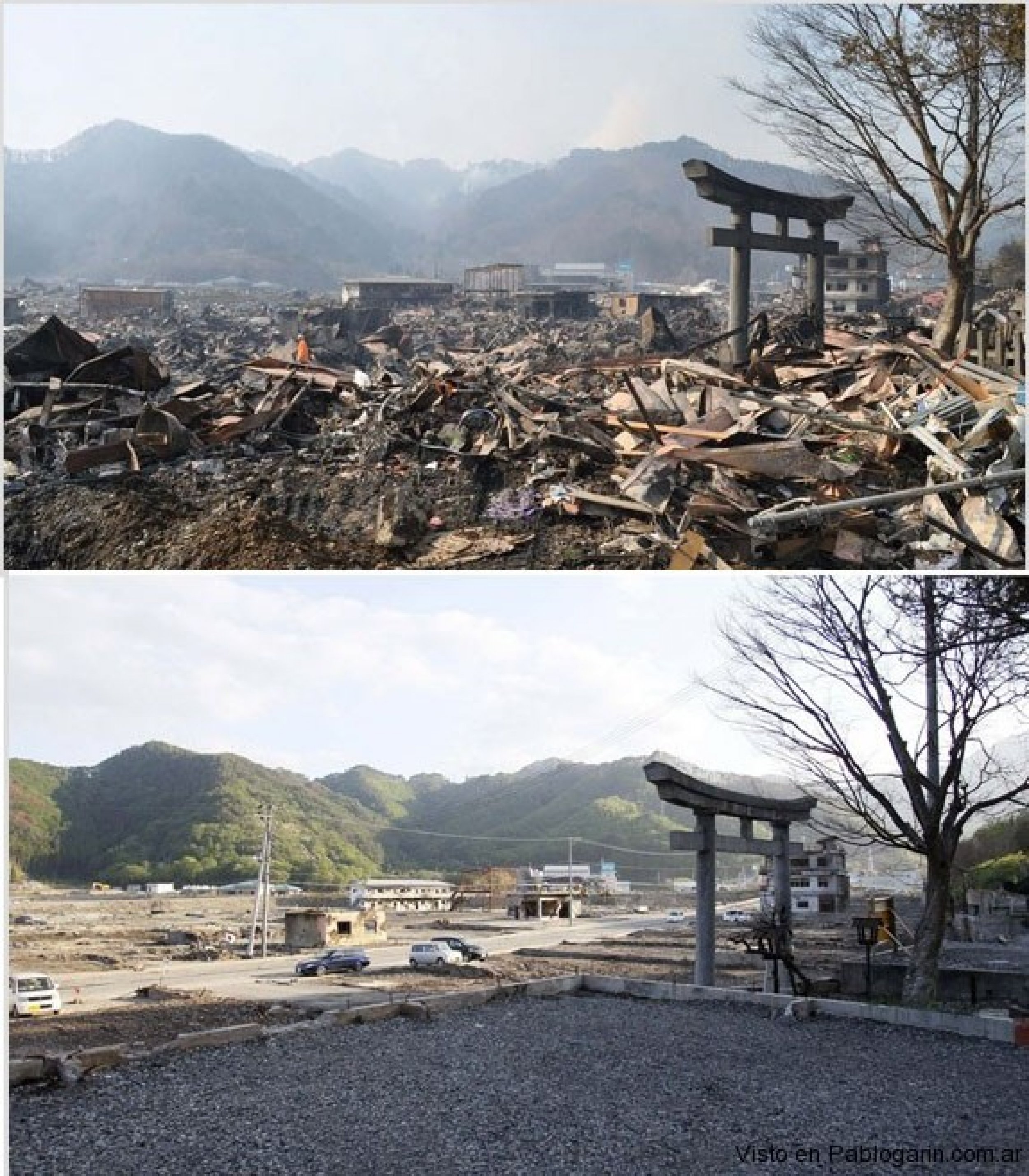 Japan Tsunami  From devastation to hope Before  After Photos