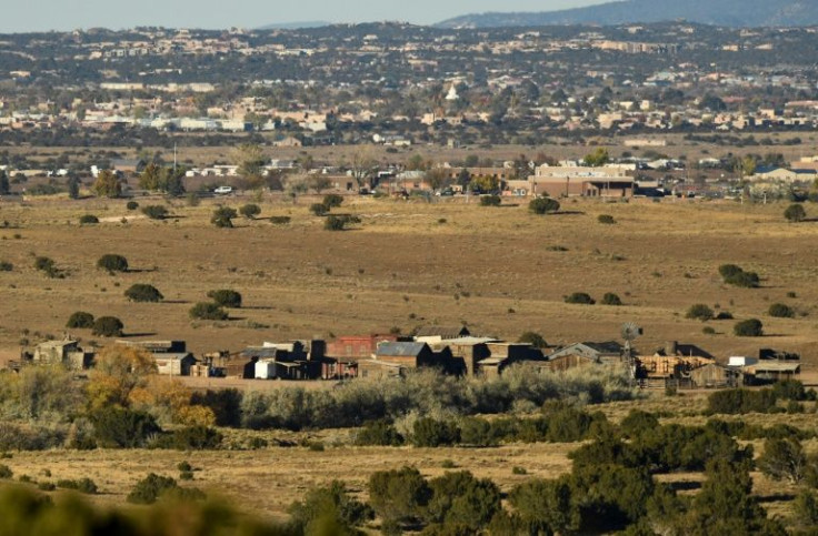 New Mexico officials said "Rust" producers showed "plain indifference" to safety protocols on the film's set at the Bonanza Creek Ranch (foreground) in Santa Fe
