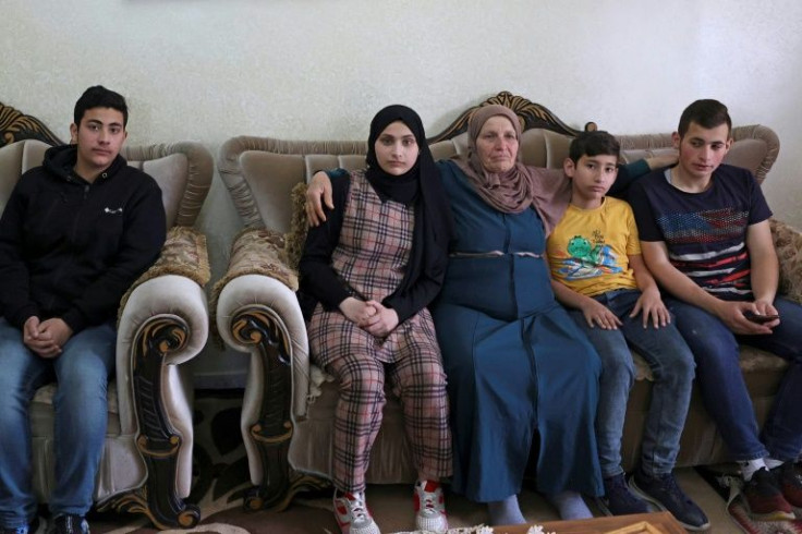 Houria with her grandchildren (L to R) Moustafa, Jamila, Omar and Mohammed