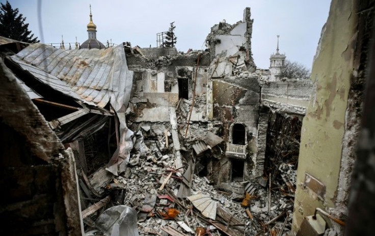 The Mariupol theatre, pictured on April 12