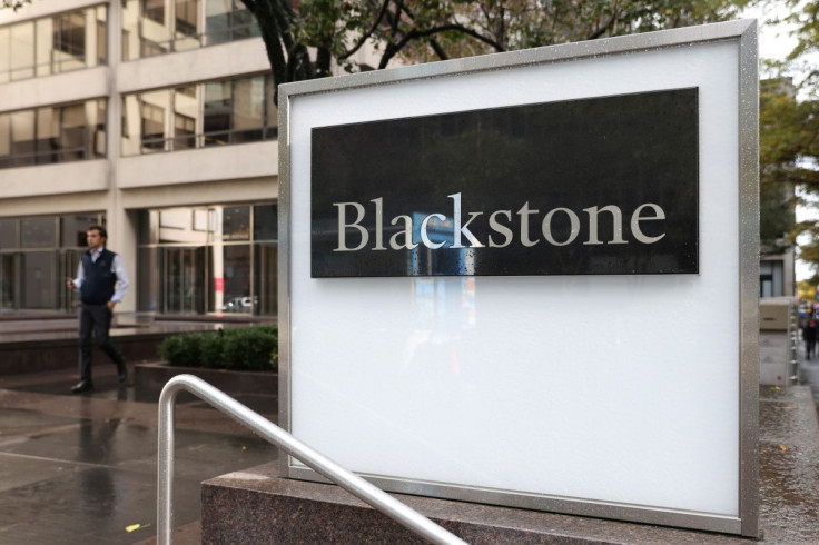 Signage is seen outside The Blackstone Group headquarters in Manhattan, New York, U.S., November 12, 2021.