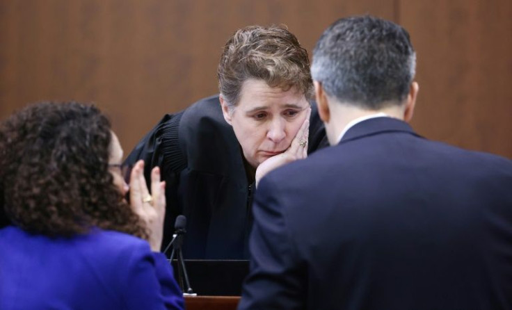 Judge Penney Azcarate speaks to attorneys during the Depp vs Heard defamation trial at the Fairfax County Circuit Court
