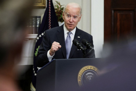 U.S. President Joe Biden announces an additional $800 million security assistance package for Ukraine as he delivers an update on U.S. efforts related to Russia's invasion, during a speech in the Roosevelt Room at the White House in Washington, U.S., Apri