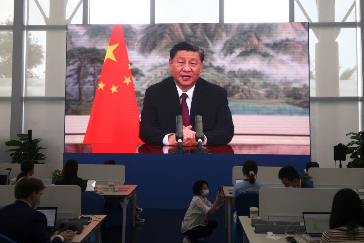 Chinese President Xi Jinping delivers a keynote speech at the opening ceremony for the Boao Forum for Asia via video link, in Boao