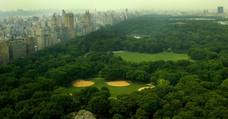 New York's Central Park is seen looking North from atop the Essex House Hotel on Central Park South, July 16, 2003.