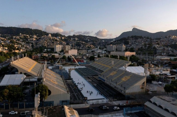Aerial view of the Marques de Sapucai sambadrome in Rio de Janeiro, Brazil, which will play host to the city's world-famous glittering carnaval parades
