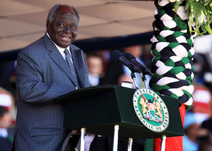 Kenya's President Mwai Kibaki delivers his speech during the national celebrations to mark the 49th Jamhuri Day, the day when Kenya gained independence, at Nyayo National Stadium in Nairobi December 12, 2012.