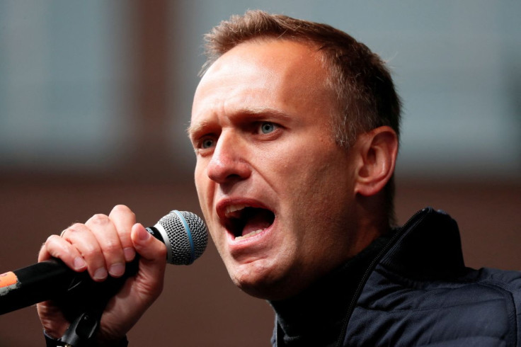 Russian opposition leader Alexei Navalny delivers a speech during a rally to demand the release of jailed protesters, who were detained during opposition demonstrations for fair elections, in Moscow, Russia September 29, 2019. 