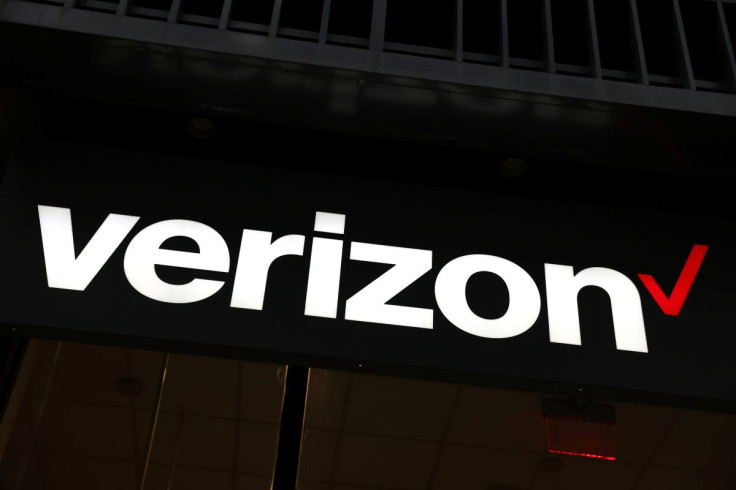 Signage is seen at a Verizon store in Manhattan, New York City, U.S., November 22, 2021. 
