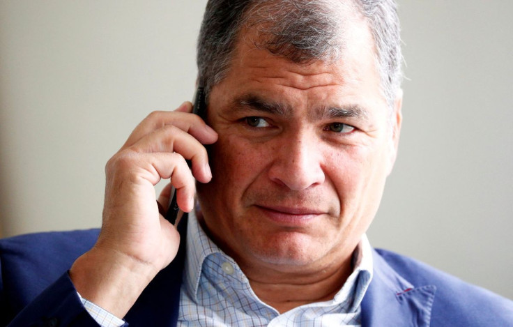 Ecuador's former president Rafael Correa is pictured ahead of an interview with Reuters in Brussels, Belgium, October 8, 2019.