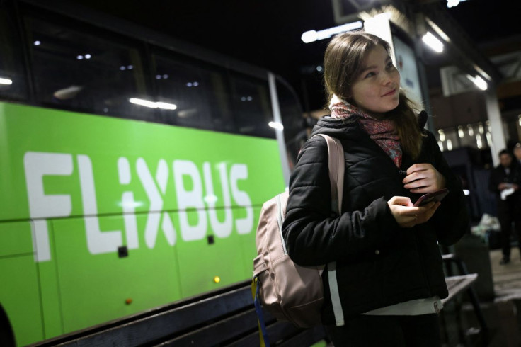 Mariia Litokh, a 21-year-old Ukrainian student who returns to Kyiv to spend Easter with her family, waits for departure time at a bus station in Warsaw, Poland April 21, 2022. Picture taken April 21, 2022. 