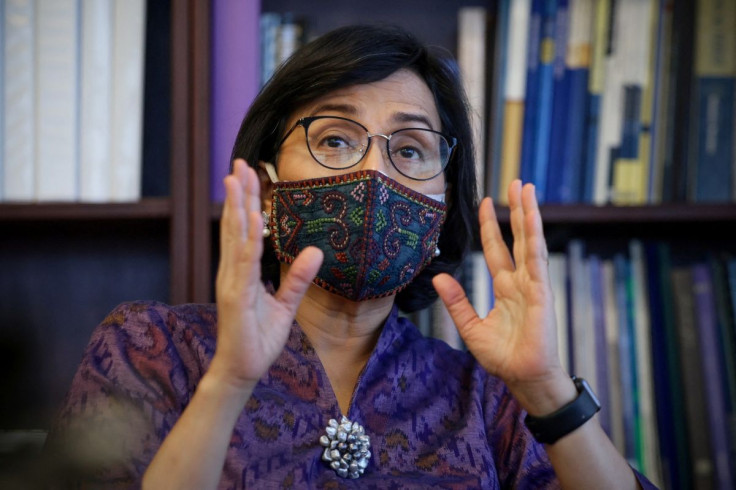 Indonesian Finance Minister Sri Mulyani Indrawati answers questions during an interview at the World Bank in Washington, U.S., April 22, 2022.