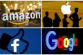 The logos of Amazon, Apple, Facebook and Google in a combination photo