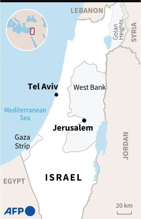 Map of Israel, as Palestinian militants in the Gaza Strip and Israeli warplanes exchanged fire Thursday.
