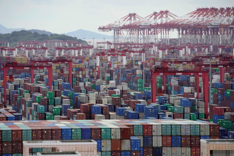 Containers are seen at the Yangshan Deep-Water Port in Shanghai, China October 19, 2020. 