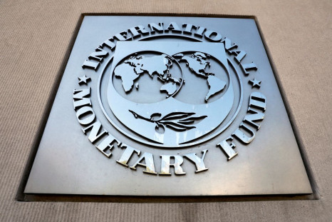 International Monetary Fund logo is seen outside the headquarters building during the IMF/World Bank spring meeting in Washington, U.S., April 20, 2018. 