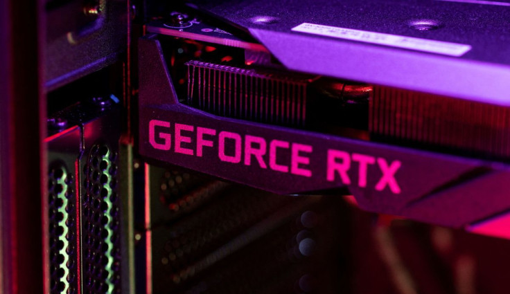 NVIDIA GeForce RTX graphics card is seen in this illustration taken, December 1, 2021.