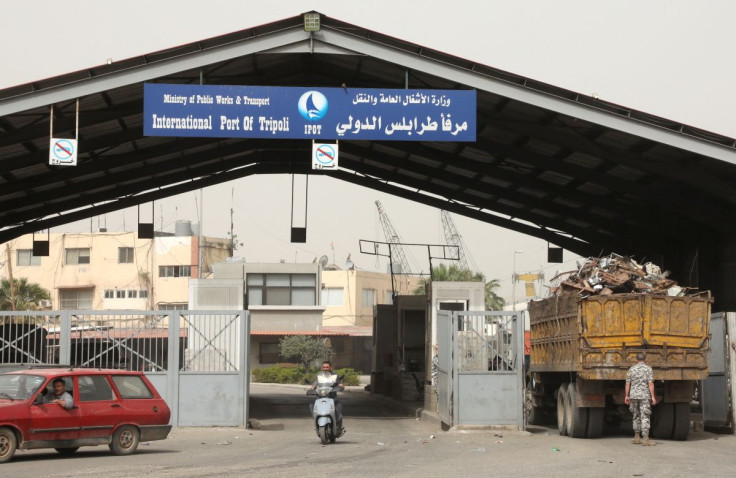 A truck enters port of Tripoli, as the Lebanese army found another body from a migrant shipwreck in the sea off Lebanon's northern coast overnight in Tripoli, Lebanon April 25, 2022.